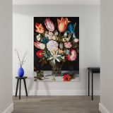 Flowers in a Glass - Dutch Floral Still Life By Ambrosius Bosschaert canvas wall art - Image 2