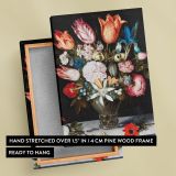 Flowers in a Glass - Dutch Floral Still Life By Ambrosius Bosschaert canvas wall art - Image 6