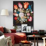 Flowers in a Glass - Dutch Floral Still Life By Ambrosius Bosschaert canvas wall art - Image 8