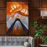 Mountain and Sky - Abstract Natural Forms in Orange and Blue By Arthur Dove canvas wall art