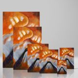 Mountain and Sky - Abstract Natural Forms in Orange and Blue By Arthur Dove canvas wall art - Image 4