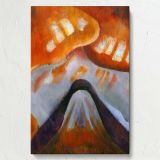 Mountain and Sky - Abstract Natural Forms in Orange and Blue By Arthur Dove canvas wall art - Image 7