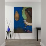 Sita - Mystical Blue-Green Portrait By Odilon Redon canvas wall art - Image 2
