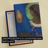 Sita - Mystical Blue-Green Portrait By Odilon Redon canvas wall art - Image 6