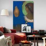 Sita - Mystical Blue-Green Portrait By Odilon Redon canvas wall art - Image 8