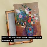 Bouquet of Flowers - Vibrant Pastel in Blue Vase By Odilon Redon canvas wall art - Image 6