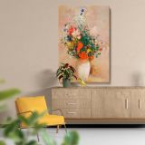 Vase of Flowers with Pink Background - Elegant Floral Still Life By Odilon Redon canvas wall art - Image 5