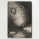 The Dream Has Ended in Death - Surreal Gothic Illustration By Odilon Redon canvas wall art - Image 7