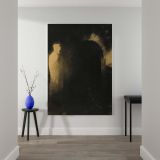 Glowing Figure Before Archway - Ghostly Vision in Black and White By Odilon Redon canvas wall art - Image 2