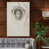 Face of Jesus Christ - Mystical Crown of Thorns Print By Odilon Redon