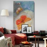 Papillons et Fleur - Dreamy Butterfly and Floral Scene By Odilon Redon canvas wall art - Image 8