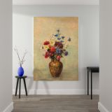 Flowers in a Vase - Vibrant 1910 Bouquet Still Life By Odilon Redon canvas wall art - Image 2