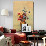 Flowers in a Vase - Vibrant 1910 Bouquet Still Life By Odilon Redon canvas wall art - Image 8