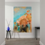 Evocation of Roussel - Dreamy Abstract Floral Portrait By Odilon Redon canvas wall art - Image 2