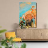 Evocation of Roussel - Dreamy Abstract Floral Portrait By Odilon Redon canvas wall art - Image 5