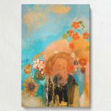 Evocation of Roussel - Dreamy Abstract Floral Portrait By Odilon Redon canvas wall art - Image 7