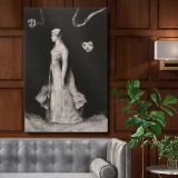 Haunting - Woman in White with Ghostly Masks By Odilon Redon canvas wall art