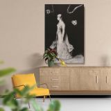 Haunting - Woman in White with Ghostly Masks By Odilon Redon canvas wall art - Image 5