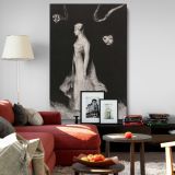 Haunting - Woman in White with Ghostly Masks By Odilon Redon canvas wall art - Image 8