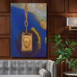 Beacon - Symbolic Pendant Portrait with Glow By Odilon Redon canvas wall art