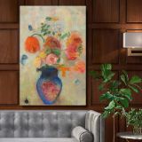 Large Vase with Flowers - Pastel Floral Still Life By Odilon Redon canvas wall art