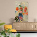 Large Vase with Flowers - Pastel Floral Still Life By Odilon Redon canvas wall art - Image 5