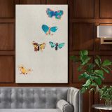 Five Butterflies - Watercolor Insect Illustration By Odilon Redon canvas wall art
