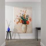 Still Life of Blooming Flowers - Vibrant Vintage Bouquet By Odilon Redon canvas wall art - Image 2