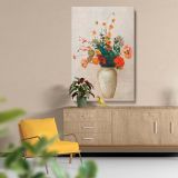 Still Life of Blooming Flowers - Vibrant Vintage Bouquet By Odilon Redon canvas wall art - Image 5