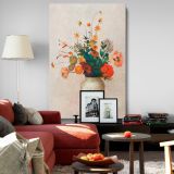 Still Life of Blooming Flowers - Vibrant Vintage Bouquet By Odilon Redon canvas wall art - Image 8