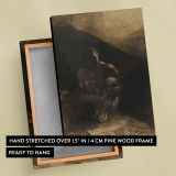 Primitive Man - Solitary Seated Nude in Shadows By Odilon Redon canvas wall art - Image 6
