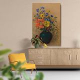 Wildflowers - Red, Blue & Yellow Floral Bouquet By Odilon Redon canvas wall art - Image 5
