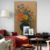 Wildflowers - Red, Blue & Yellow Floral Bouquet By Odilon Redon canvas wall art - Image 8