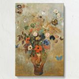 Still Life with Flowers - Bouquet with Butterflies By Odilon Redon canvas wall art - Image 7