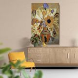 Etruscan Vase with Flowers - Symbolic Floral Still Life By Odilon Redon canvas wall art - Image 5