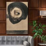 Guardian Spirit of the Waters - Surreal Ocean Face Drawing By Odilon Redon canvas wall art