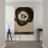 Guardian Spirit of the Waters - Surreal Ocean Face Drawing By Odilon Redon canvas wall art - Image 2