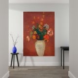 Bouquet in a Chinese Vase - Wild Garden Blooms By Odilon Redon canvas wall art - Image 2