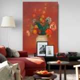 Bouquet in a Chinese Vase - Wild Garden Blooms By Odilon Redon canvas wall art - Image 8