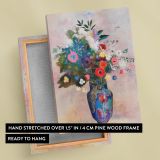 Bouquet of Flowers - Bold Colors in Dreamy Blue Vase By Odilon Redon canvas wall art - Image 6