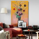 Vase of Flowers - Vibrant Blossoms on Golden Background By Odilon Redon canvas wall art - Image 8