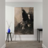 Pegasus and Bellerophon - Mythical Winged Horse Scene By Odilon Redon canvas wall art - Image 2