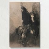 Pegasus and Bellerophon - Mythical Winged Horse Scene By Odilon Redon canvas wall art - Image 7