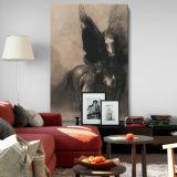 Pegasus and Bellerophon - Mythical Winged Horse Scene By Odilon Redon canvas wall art - Image 8