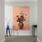 Flowers in a Vase - Colorful Wild Blooms on Pink By Odilon Redon canvas wall art - Image 2