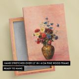 Flowers in a Vase - Colorful Wild Blooms on Pink By Odilon Redon canvas wall art - Image 6