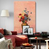 Flowers in a Vase - Colorful Wild Blooms on Pink By Odilon Redon canvas wall art - Image 8