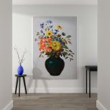 Wildflowers in Green Vase - Orange Yellow Blue Bouquet By Odilon Redon canvas wall art - Image 2