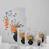 Wildflowers in Green Vase - Orange Yellow Blue Bouquet By Odilon Redon canvas wall art - Image 4