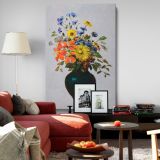 Wildflowers in Green Vase - Orange Yellow Blue Bouquet By Odilon Redon canvas wall art - Image 8